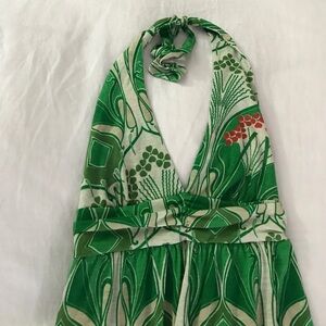 Vintage Green Halter Maxi Dress